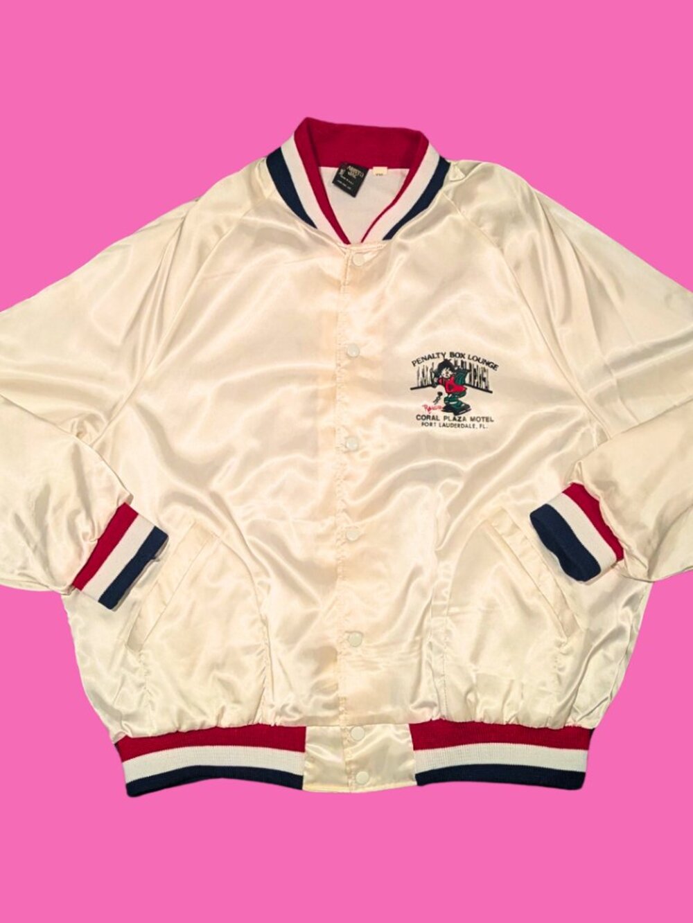Vintage 1980's Penalty Box Lounge Fort Lauderdale Jacket Size XXL